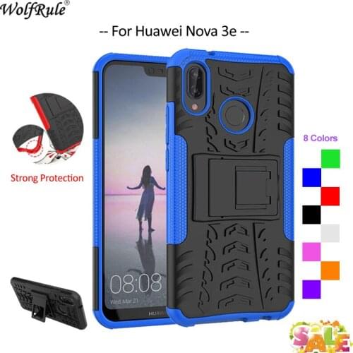 For Cover Huawei Nova 3e Case Huawei P20 Lite TPU & PC Holder Armor Bumper Housings Phone Case For Huawei Nova 3e Cover 5.84