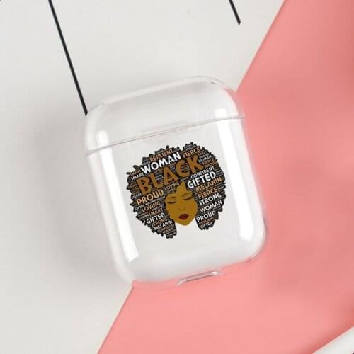 Black Girl Woman Afro Art Cases For Apple AirPods 1 2 Case Clear Wireless Bluetooth Earphone Case Protective Shell