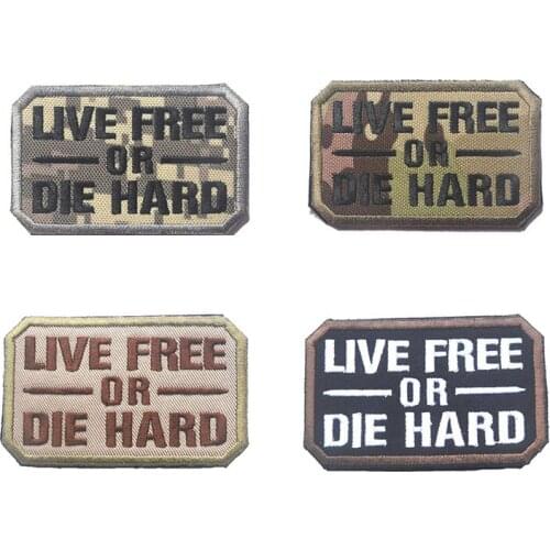 Die Hard 4 Hardcore MILITARY BADGE Attached Military Morale 3D Cloth Embroidered Badges 8*5cm