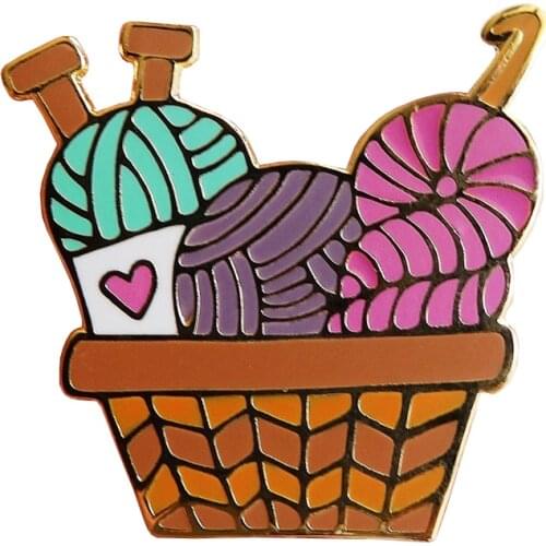 Yarn crochet knit enamel pin badge brooch Enamel Pin