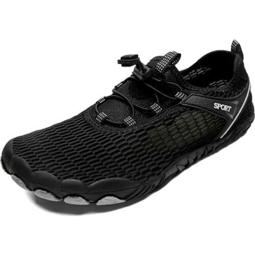 Black Water Sneakers Outdoor Hiking Sports Shoes Sea Swimming Beach Shoes Summer Barefoot Breathable Mesh Mens Shoes Size 39-46