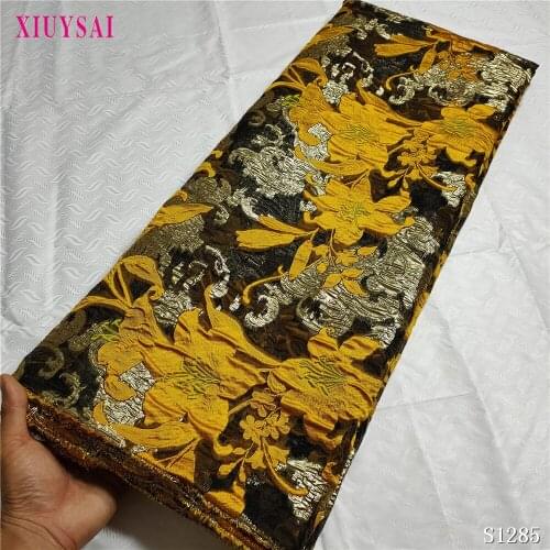 XIUYSAI Newest Jacquard Lace Fabric High Quality Brocade Lace for Bridal Materials Nigerian Brocade Fabric For Wedding P1287