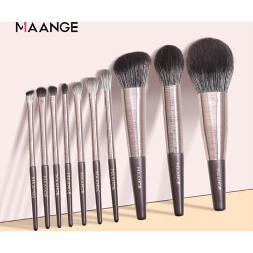 MAANGE 5/10/12/15Pcs Wooden makeup brushes set cosmetic foundation powder blush eyeshadow professional makeup brush beauty tools