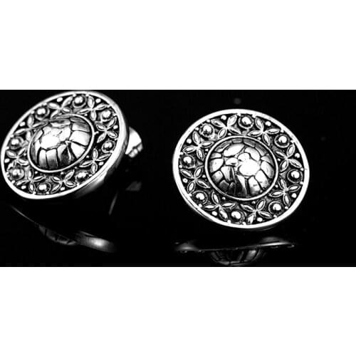 Vikings Shield Shaped Punk Stainless Steel Ear studs for Men Fashion Classic Male Earring personality Piercing Ear Jewelry Gifts