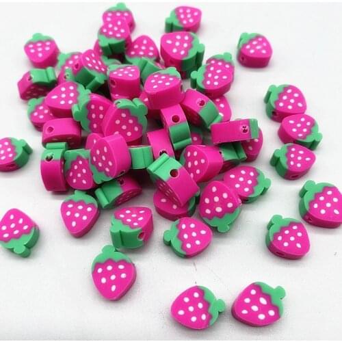 New 30pcs10mm Smiley/Animal/Fruit Beads Polymer Clay Beads Spacer Loose Beads for Jewelry Making DIY Accessories #12