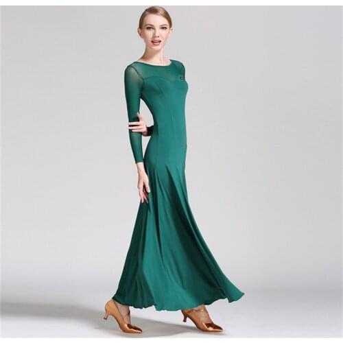 New Arrival Women Elegant Ballroom Dance Dress Long Sleeve Stage Dancing Wear Sexy Womens Ballroom Flamenco Dresses Six Color