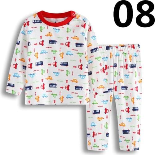New Baby Boys Pajamas Clothes Suit 100% Cotton Fashion Children Sleepwear Top Quality Newborn T-Shirt Pant Set 0 1 2 Year