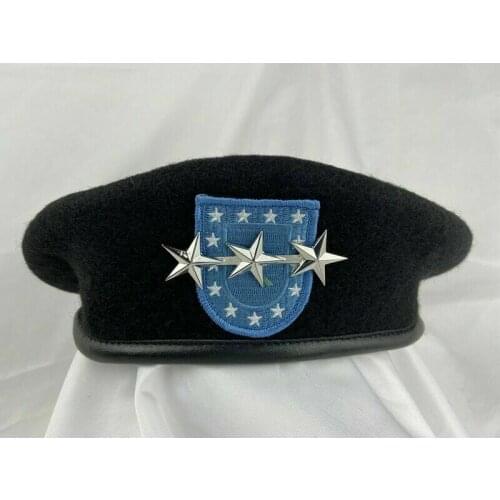 Us Army Infantry Regiment Black Beret Officer 3star Lieutenant General Rank Hat armyshop2008