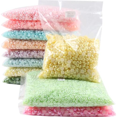 Wholesale big bag Beads Pearl Imitation Half Round Flatback Bead Pearls For DIY Craft Jewelry Making DIY Accessories