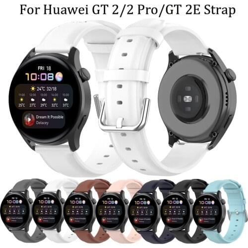 Leather 22MM Wristbands For Samsung Galaxy 46mm Gear S3 Classic/Frontier Galaxy Watch 3 45mm Bracelet Huawei GT 2 2E Pro Strap