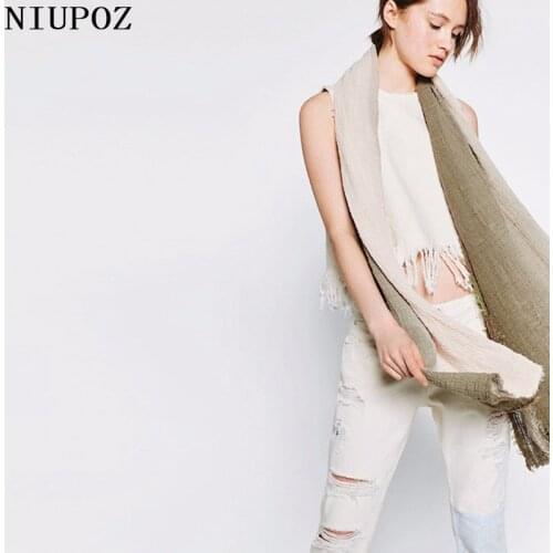2019 New Design Dip Dye Luxury Brand Gradient Color Cotton Winter Scarf For Women Muslim Hijab Wrinkle Solid Long Shawl