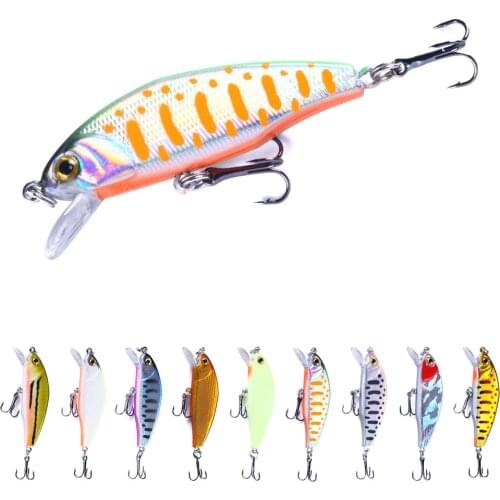 5cm 3.1g Mini Sinking Minnow Fishing Lure Laser Hard Artificial Bait Luminous Wobblers Pike Carp Bait Crankbaits Fishing Tackle