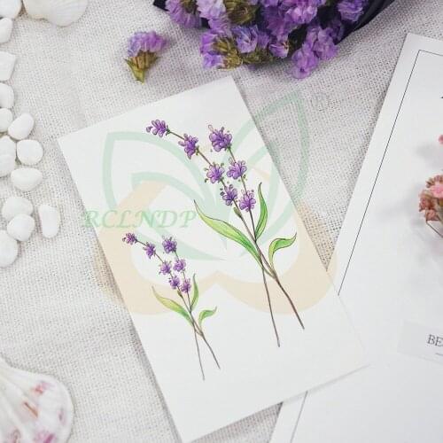 Waterproof Temporary Tattoo beautiful purple flowers tatto stickers flash tatoo fake tattoos for girl kids child