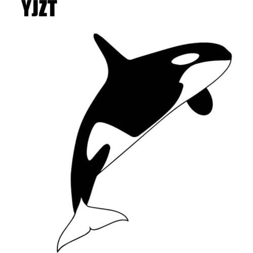 YJZT 12.6CM*15.9CM Whale Pattern Body Of Car Decorate Vinyl Decal Accessories Car Sticker Black/Silver C4-2364