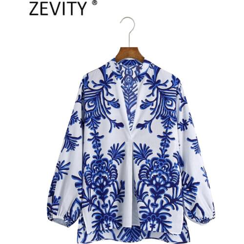 Синие блузки ZEVITY China At AliExpress