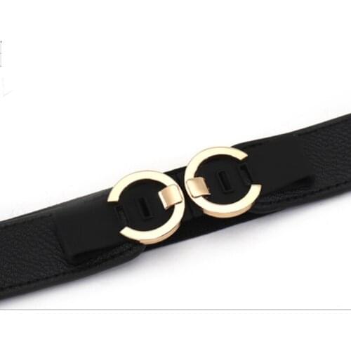Anxianni Elastic Band Wide Belts Simple Down Coat Female Buckle Black Strap Dress Decoration Accessorieslt