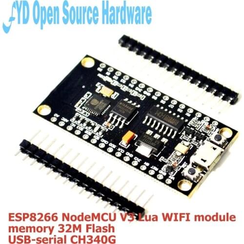 1PCS ESP8266 NodeMCU V3 Lua WIFI module + memory 32M Flash + USB-serial CH340G