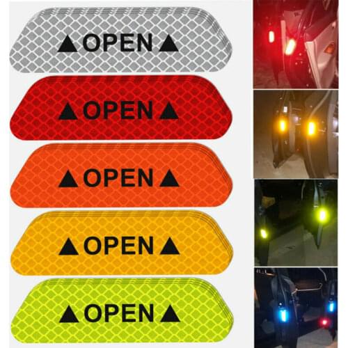 1pcs Car Door Sticker Decal Warning Tape Car Reflective Stickers Reflective Strips Car-styling 5Colors Safety Mark