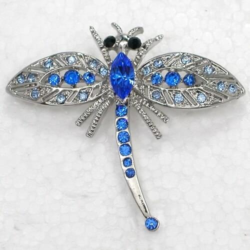 12pcs/lot Wholesale Dragonfly Rhinestone Pin brooches C101991