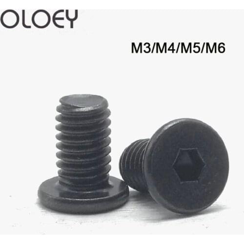 20pcs/lot CM M3 M4 M5 M6 Steel With Black Hex Hexagon Socket Ultra Thin Head Super Low Flat Wafer Head Allen Cap Screw Bolt