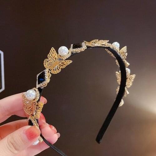2021 Wholesale Retro Butterfly Simple Korean Fashion Headband Baroque Temperament Fairy Headband