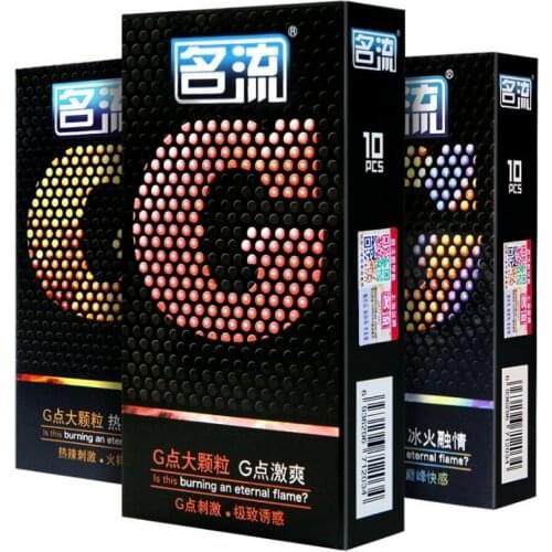 30Pcs Fire Ice Condom Ribbed Dotted Spike Condoms Sensitive Orgasm Latex Lubricated Condom Sex Supplies Adult Product Sex Toy