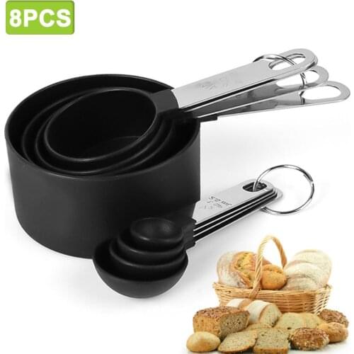 8Pcs Stainless Steel Coffee Powder Scoop Measuring Cup Spoon Baking Tools Set