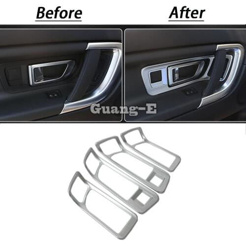Car Trim ABS Chrome Door Inner Built Handle Bowl Frame Armrest 4pcs For Land Rover Discovery Sport 2015 2016 2017 2018 2019