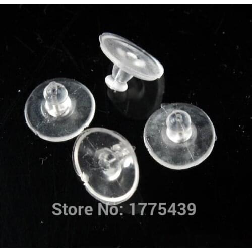 Free Shipping 200Pcs/pack Hypo Rubber Earring Back Stopper Finding Big Pads 6x11mm For Jewelry Making Craft DIY