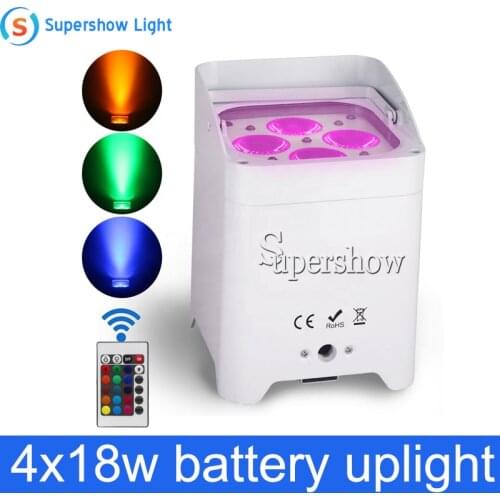 Wireless dmx battery powered led smart par 4x18w rgbwa uv battery uplighting with wifi