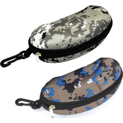 Portable Hook Zip Camouflage Sunglasses Case Eyewear Glasses Hard Storage Box