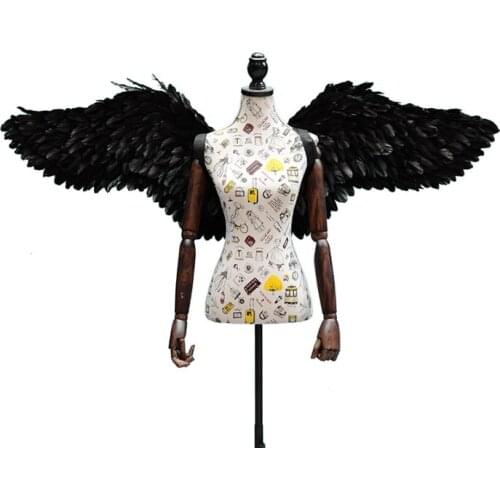 Black Angel Wings Halloween Event Stage Show Party Christmas Gift Cosplay Festival Accessories White Feather Wings Costume