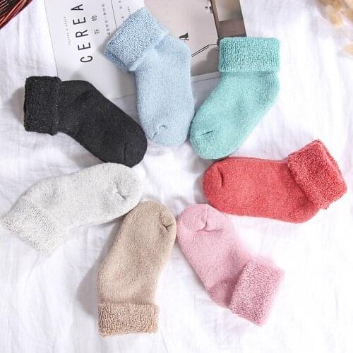 Woolen Thick Baby Kids Socks Winter Soft Warm Socks for Children 0-7 Years Boys Girls Thermal Floor Baby Socks