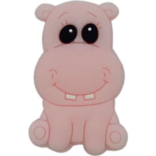 Hippo Baby Teether Silicone Bead BPA Free DIY Teething Necklace Nursing Toy GXMB