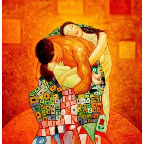 Home Decor Hand Art Oil paintings gustav klimt, the family 30x30 inch oil painting
