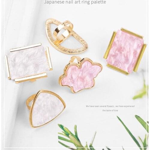 Nail Art Ring Palette Mixing Acrylic UV Gel Polish Painting Drawing Color Board