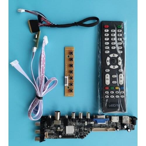 Kit For LTN121AT07-L01 VGA LED HDMI digital WLED 40pin Signal controller board TV LVDS USB AV DVB-T remote 1280X800
