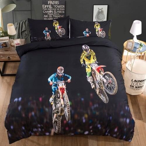 3d Lifelike Motorcycle Comforter Bedding Set High Quality Duvet Cover Queen King Size Bed Linen For Adults