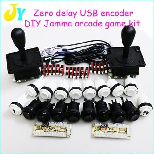 Two Players Arcade DIY Kit Zero Delay USB Encoder To PC Raspberry pi Happ Style Joystick American style 28mm Push Buttons