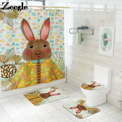 Bath Mat Toilet Rugs for Bathroom Bath Mat Shower Curtain Set Durable Waterproof Bath Curtain Set Toilet Mat Bathroom Rug Set