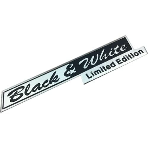 Metal Aluminum BLACK & White Limited Edition Emblem Badge Black Edition Emblem