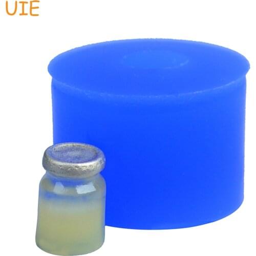 PYL498U Mini Bottle Push Mold - Miniature Food Silicone Mold Gum Paste, Chocolate Cookie Biscuit, Resin Candy Mold