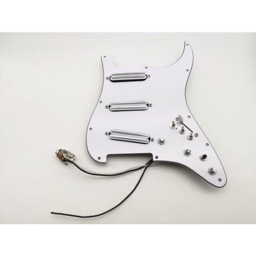 Multifunction White Guitar Pickups Pickguard Humbucker Hot track SSS Guitar Wiring Harness Push-Pull Pots Fits ST Guitar