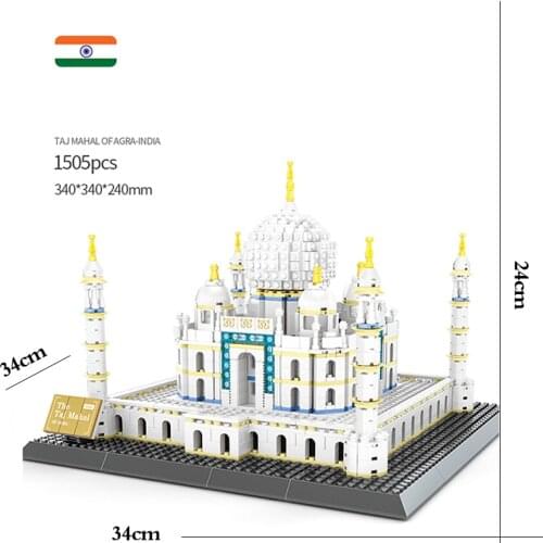 City Architecture model building blocks studio Temple Taj Mahal Big Ben Eiffel Tower London New York Germany construction toys