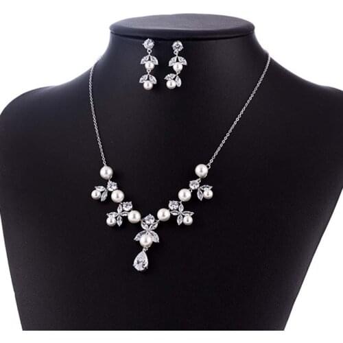 Fashion Bridal Jewellery Sets High Quality Wedding Collection Set Necklace & Earrings Accessories