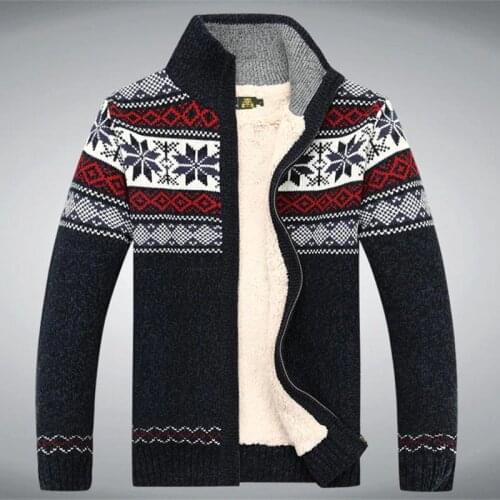 Cotton Wool 2020 Winter Sweater Thicken Fleece Men Cardigan Knitted Blusa Masculina Mens Sweatercoat Size S -3XL Knitwear