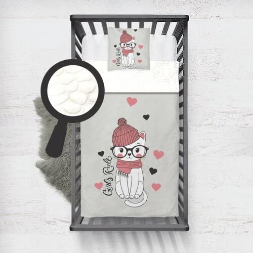 Kids Minky Blanket Super Soft and Warm Blankets Children for Couch and Bed Gray Cute Cat Model 149