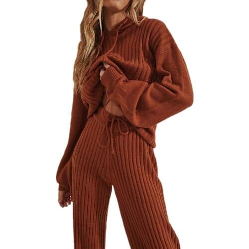 Autumn Winter Womens Tracksuit Two Piece Set Long Sleeve Sweatshirt With Hooded And Pants 2PCS Outfits Women Jogger Sport Suits