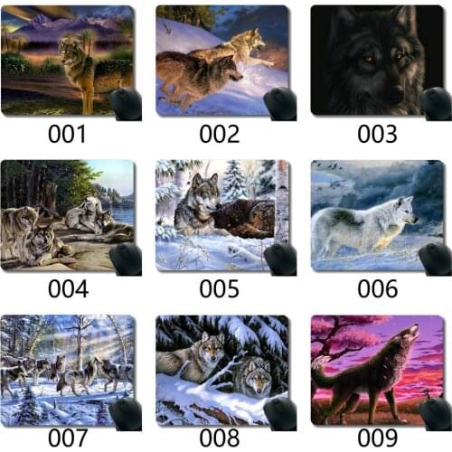 Rectangle Mouse Pad,Animal wolf moonlight Mousepad Nonslip Rubber Backing