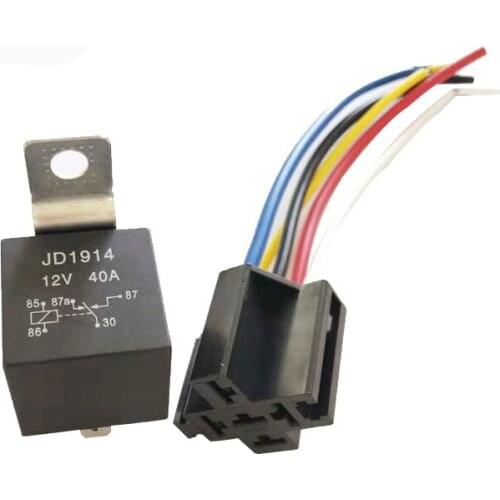 High Current Relay Five-legged Iron Back Waterproof One Relay Socket 40A 12 24V Power Automotive Heavy Current Relay Car Relay